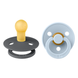 BIBS Colour 2 PACK Latex Iron/Baby Blue