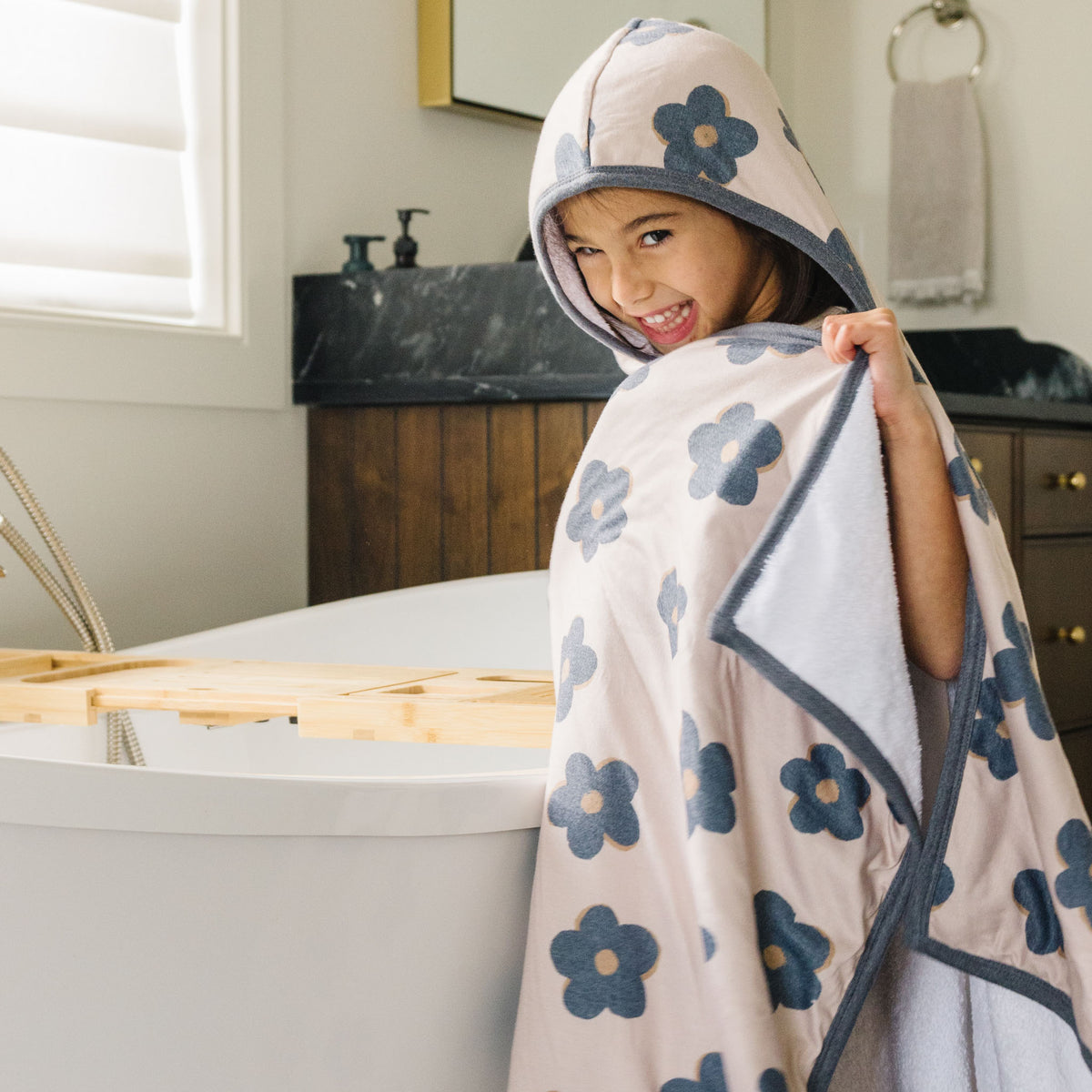 Premium Big Kid Hooded Towel - Gemma In Tan