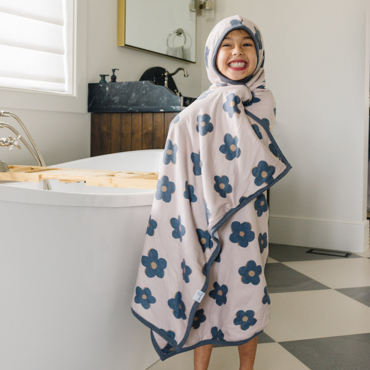 Premium Big Kid Hooded Towel - Gemma In Tan