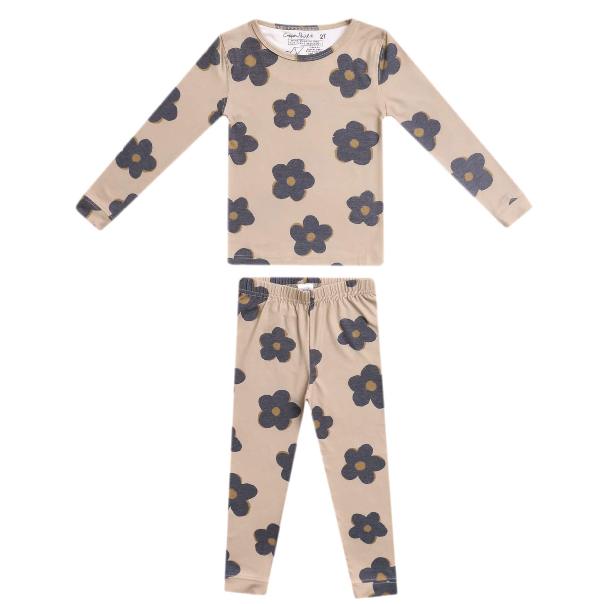 2pc Long Sleeve Pajama Set - Gemma in Tan