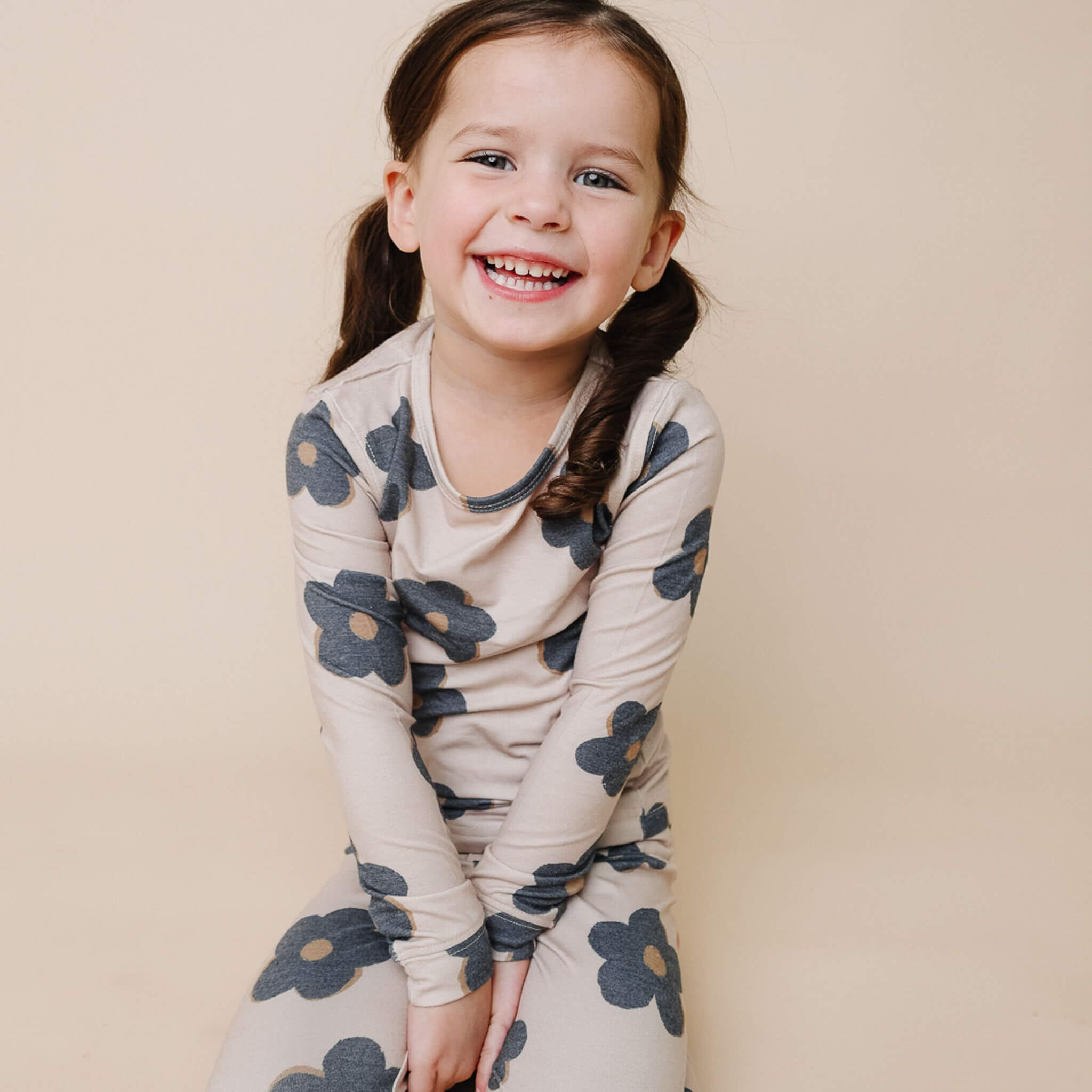 2pc Long Sleeve Pajama Set - Gemma in Tan