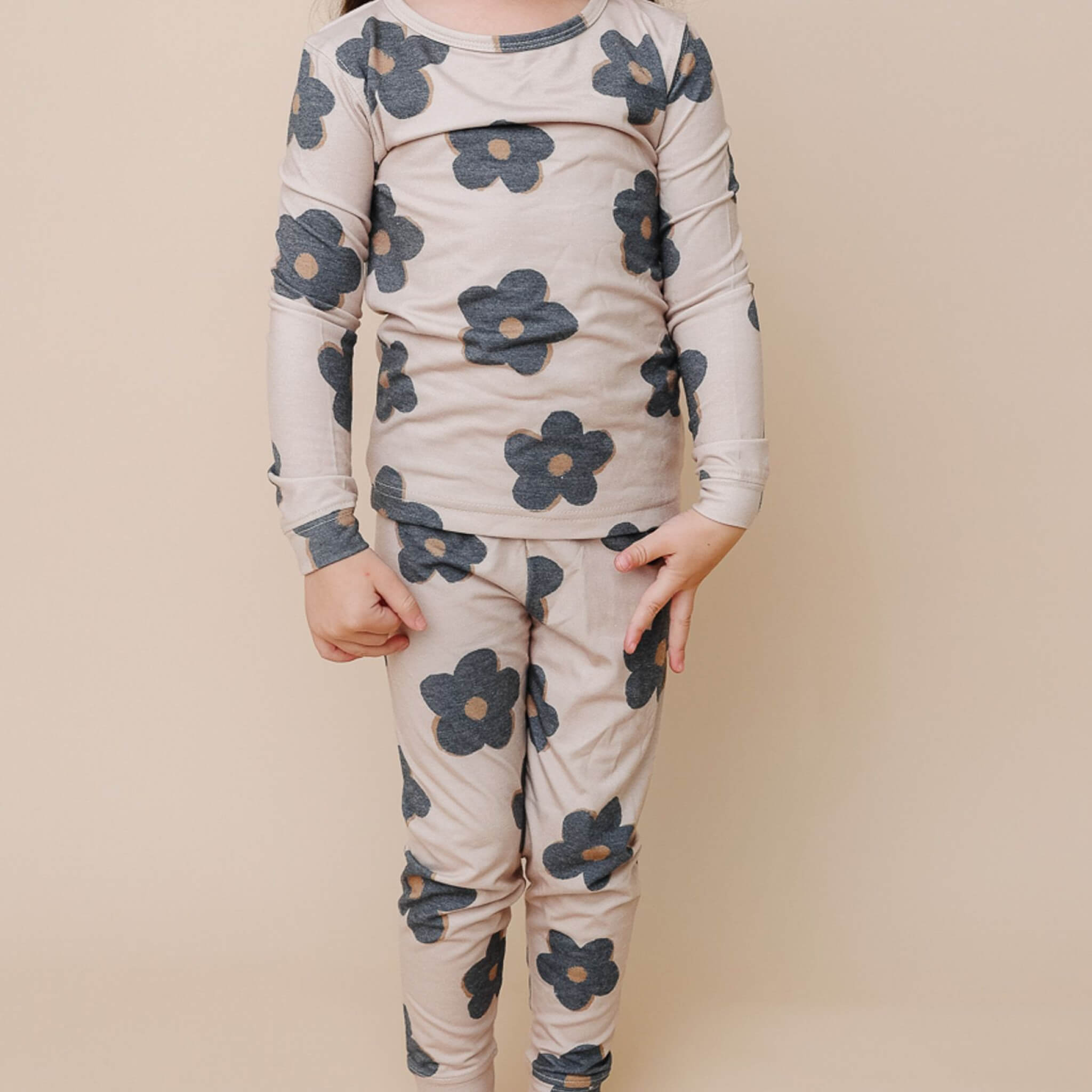 2pc Long Sleeve Pajama Set - Gemma in Tan