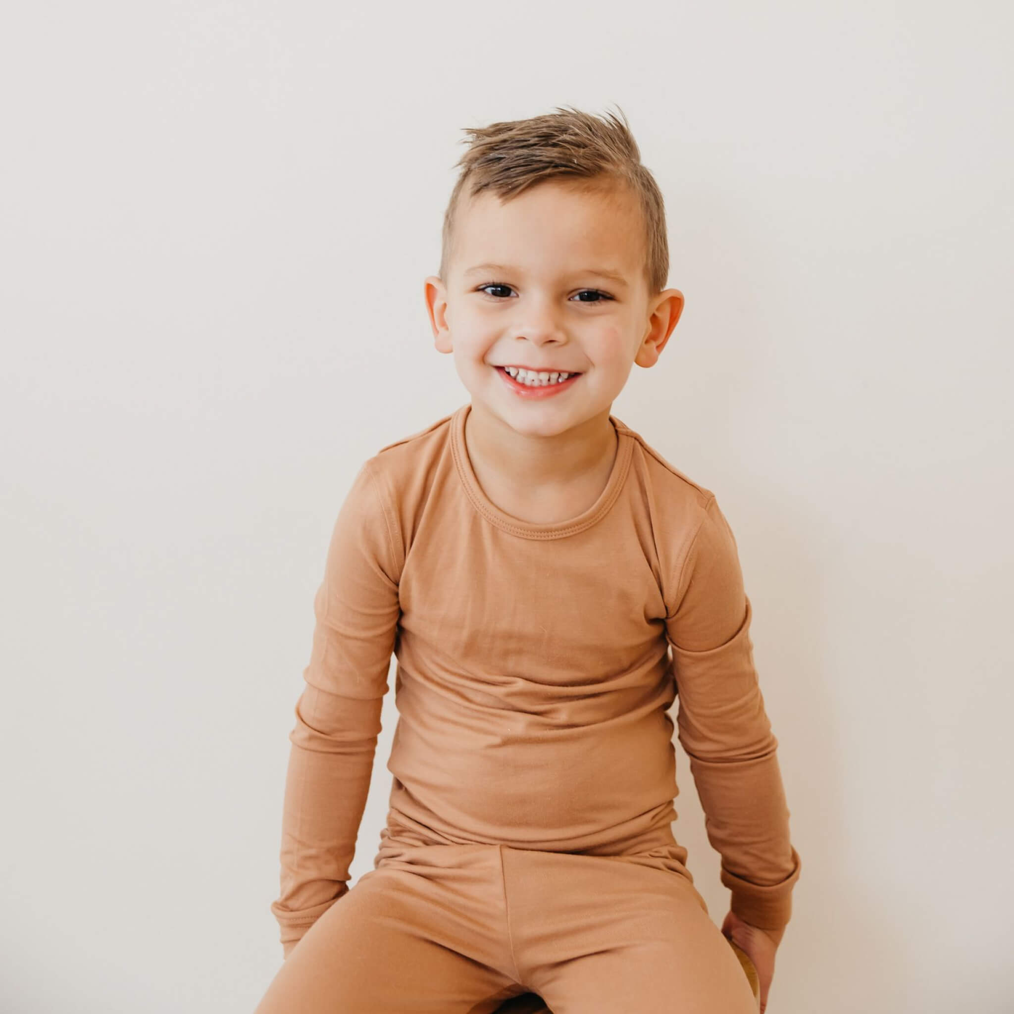 2pc Long Sleeve Pajama Set - Pecan