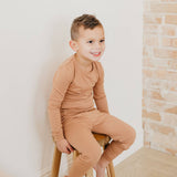 2pc Long Sleeve Pajama Set - Pecan