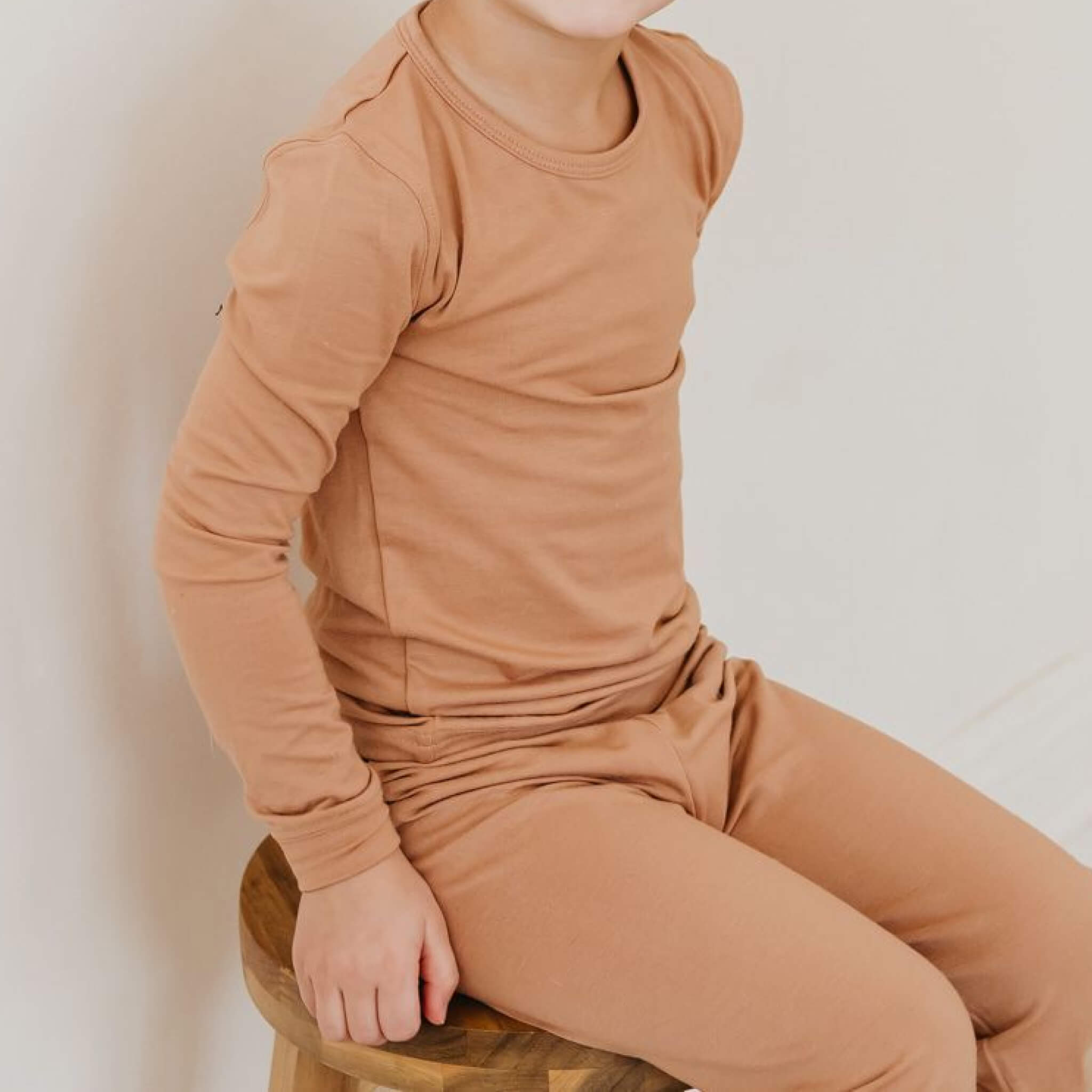 2pc Long Sleeve Pajama Set - Pecan