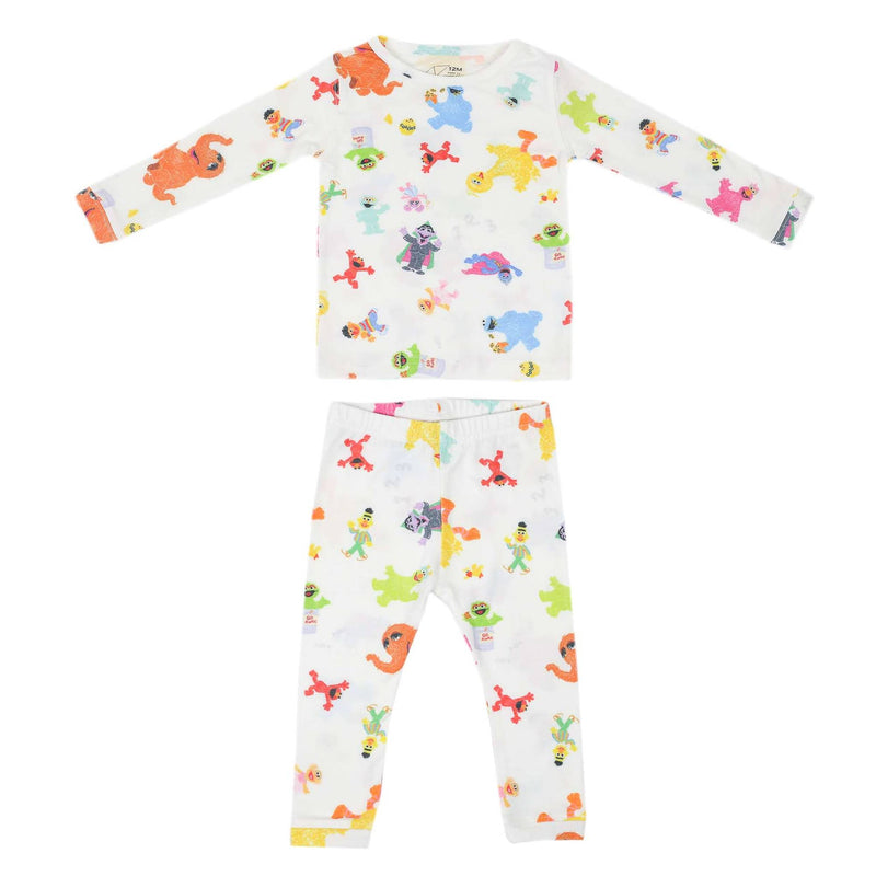 2pc Long Sleeve Pajama Set - Sesame Friends