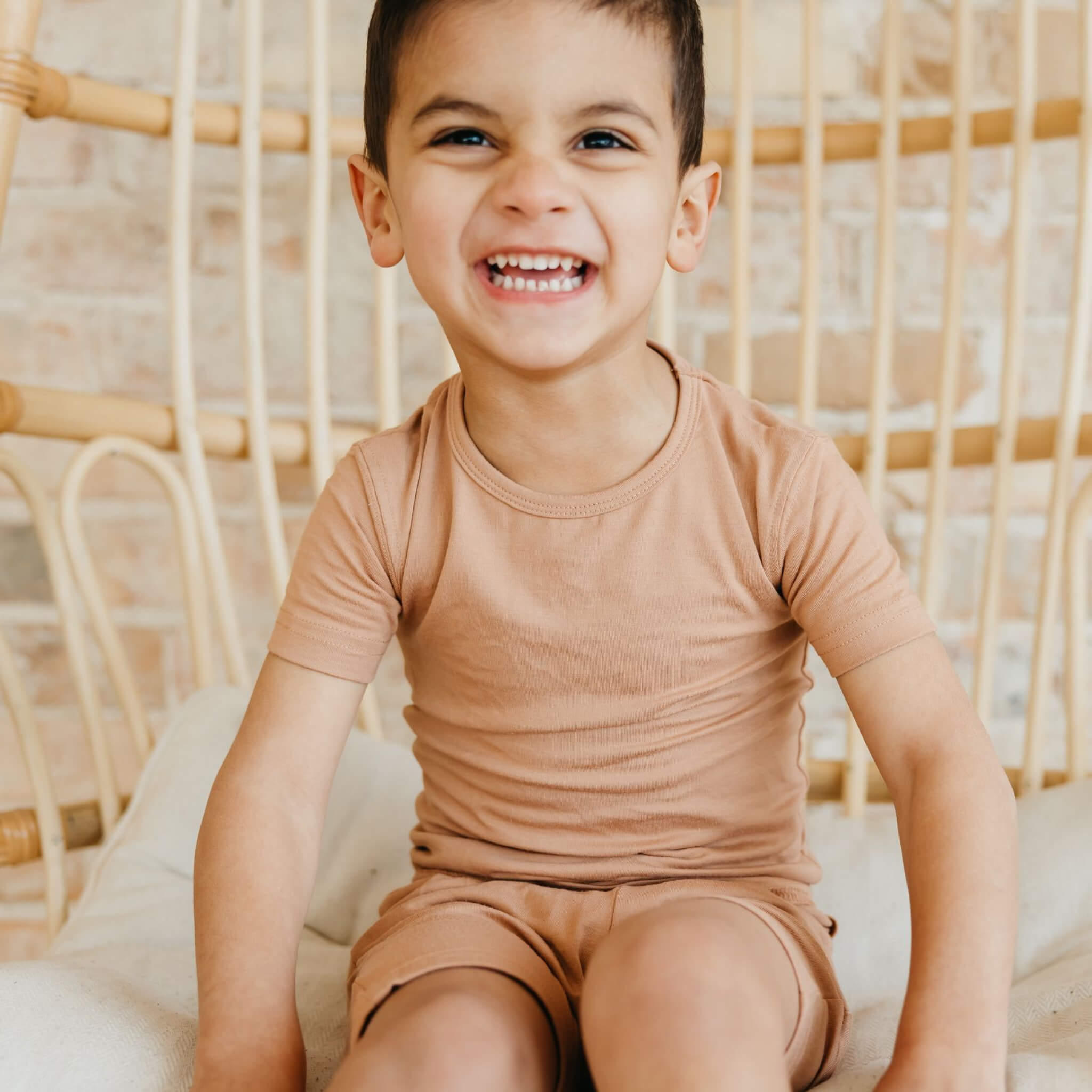 2pc Short Sleeve Pajama Set - Pecan