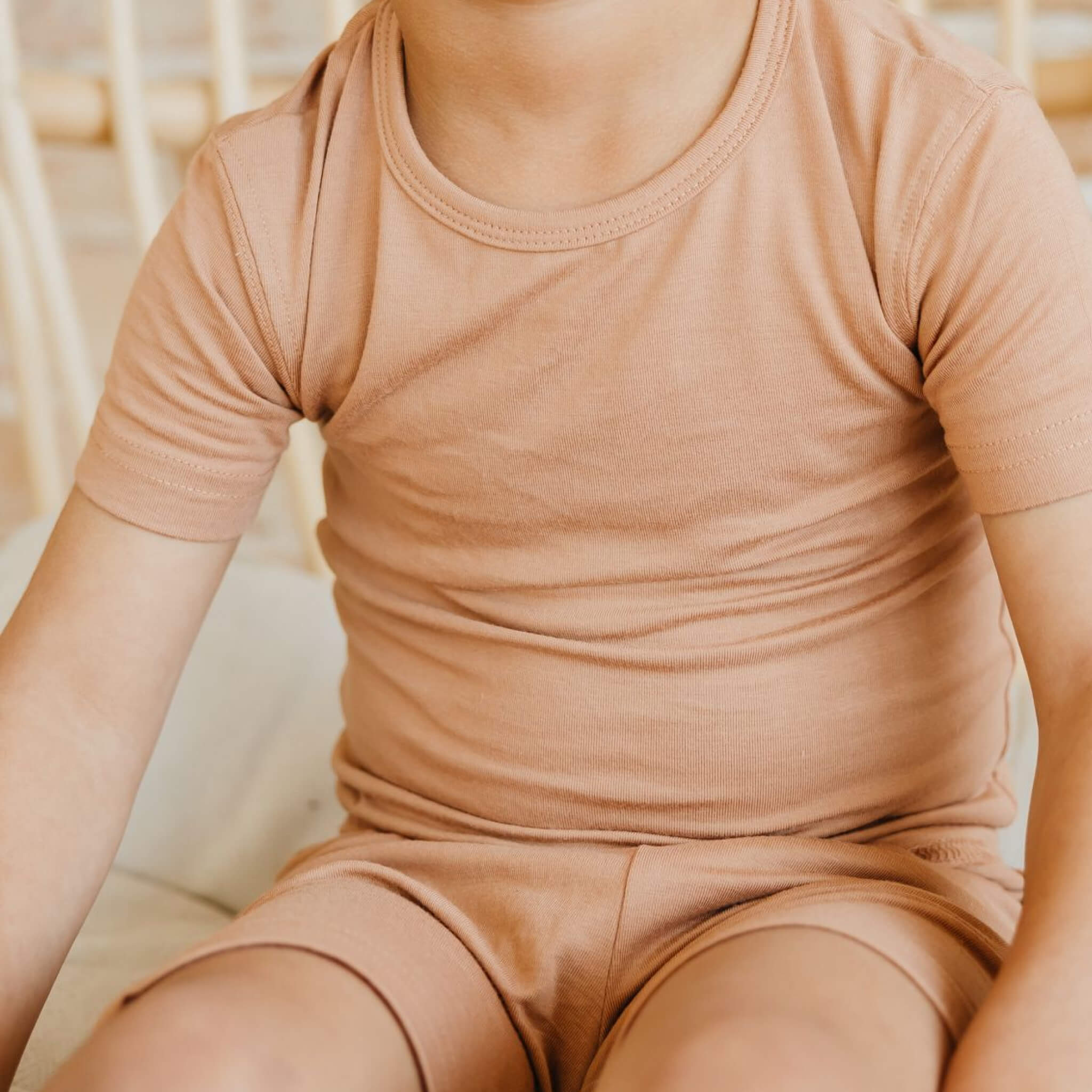 2pc Short Sleeve Pajama Set - Pecan