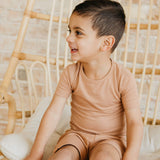 2pc Short Sleeve Pajama Set - Pecan