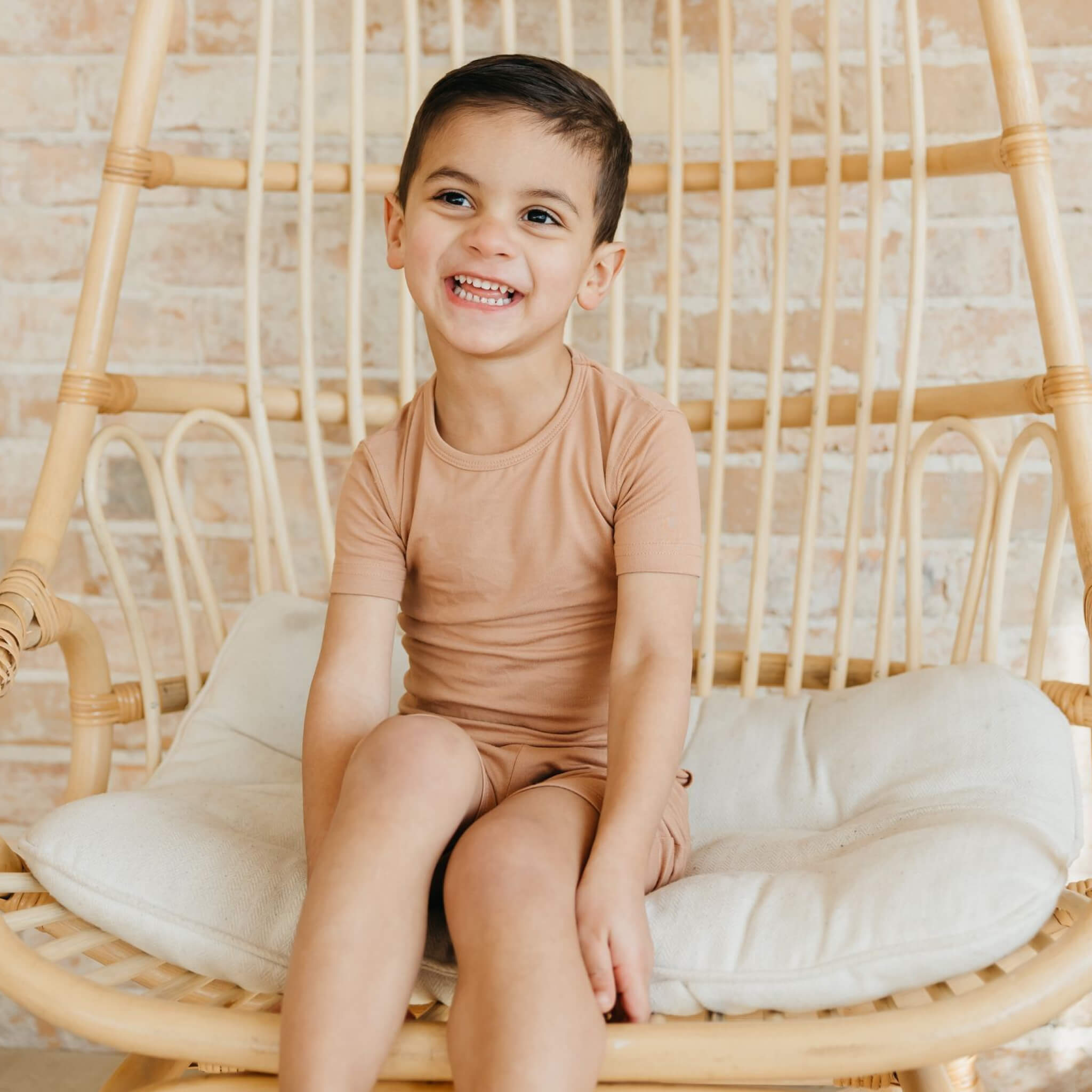 2pc Short Sleeve Pajama Set - Pecan