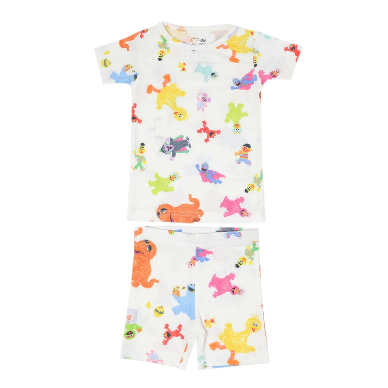 2pc Short Sleeve Pajama Set - Sesame Friends