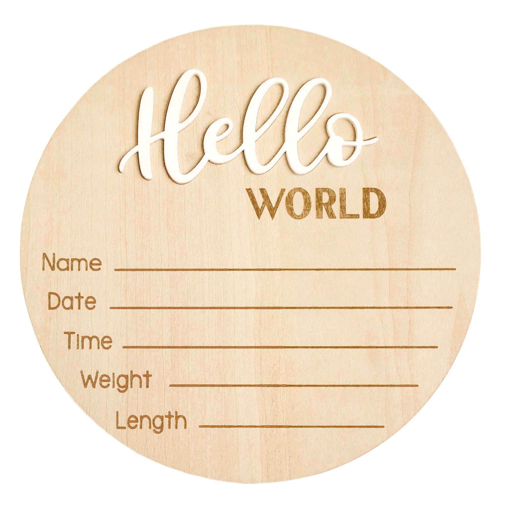 3D Acrylic Wooden Announcement Sign - Hello World – Copper Pearl