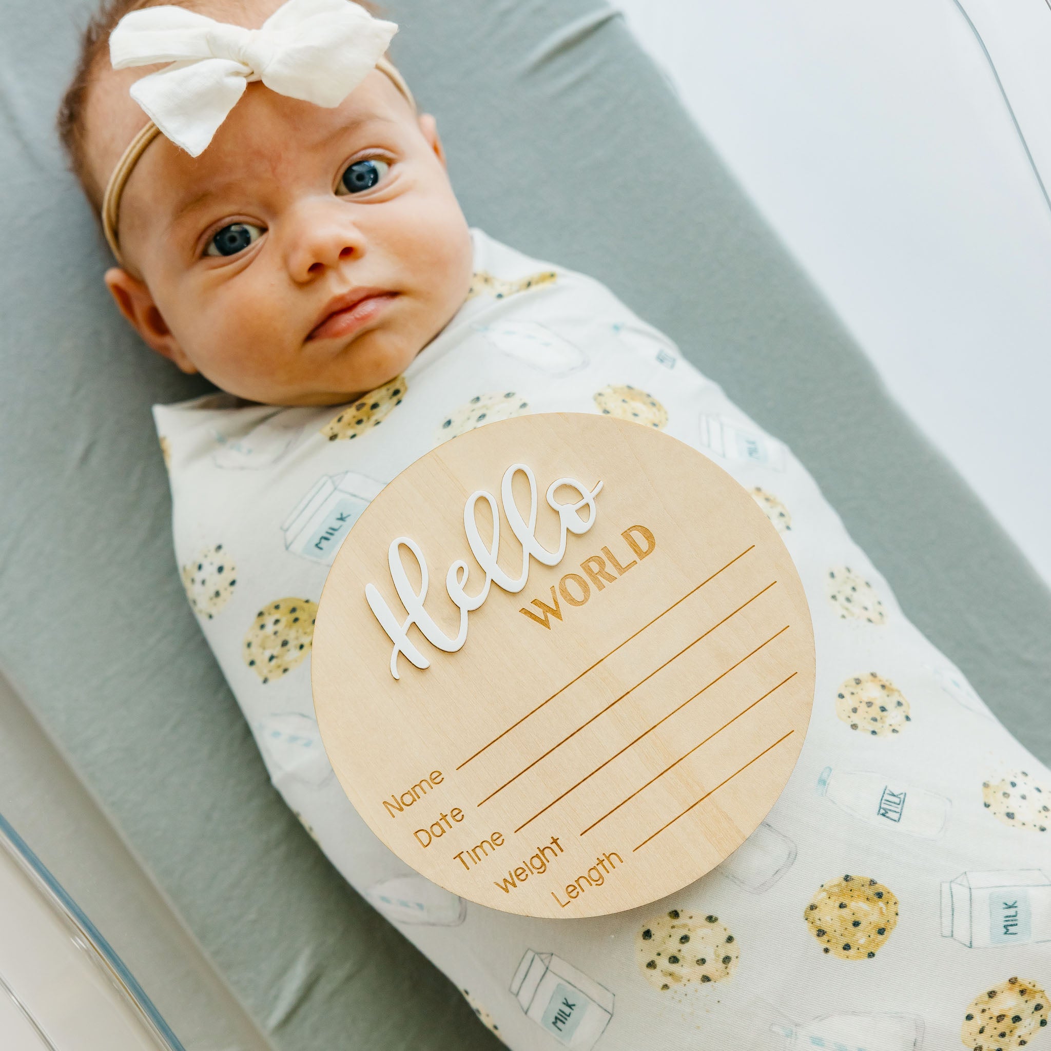 3D Acrylic Wooden Announcement Sign - Hello World – Copper Pearl