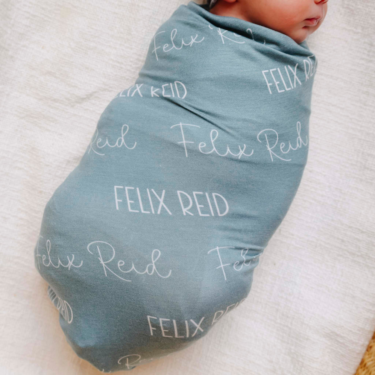 Personalized Baby Name Swaddle Blanket - Teal