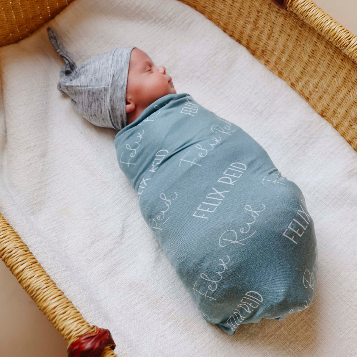 Personalized Baby Name Swaddle Blanket - Teal