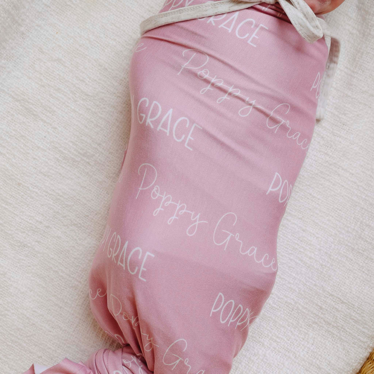 Personalized Baby Name Swaddle Blanket - Carnation