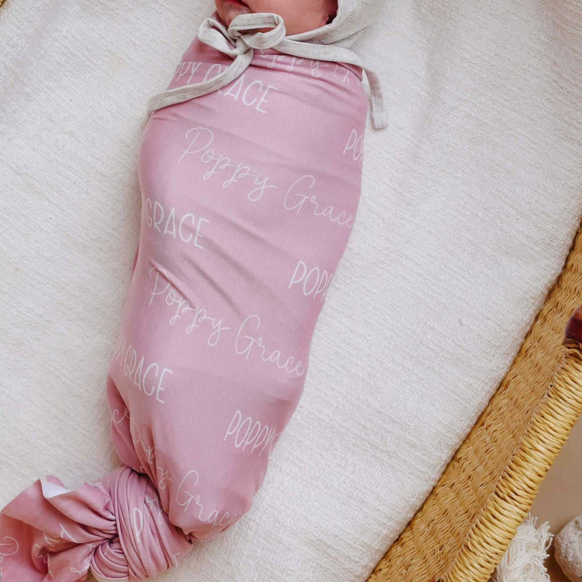 Personalized Baby Name Swaddle Blanket - Carnation