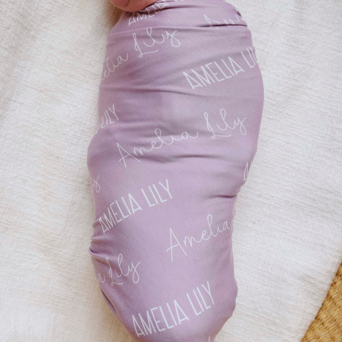 Personalized Baby Name Swaddle Blanket - Mulberry