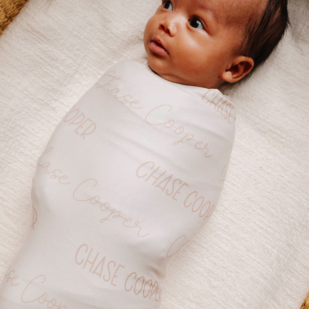 Personalized Baby Name Swaddle Blanket - Vanilla