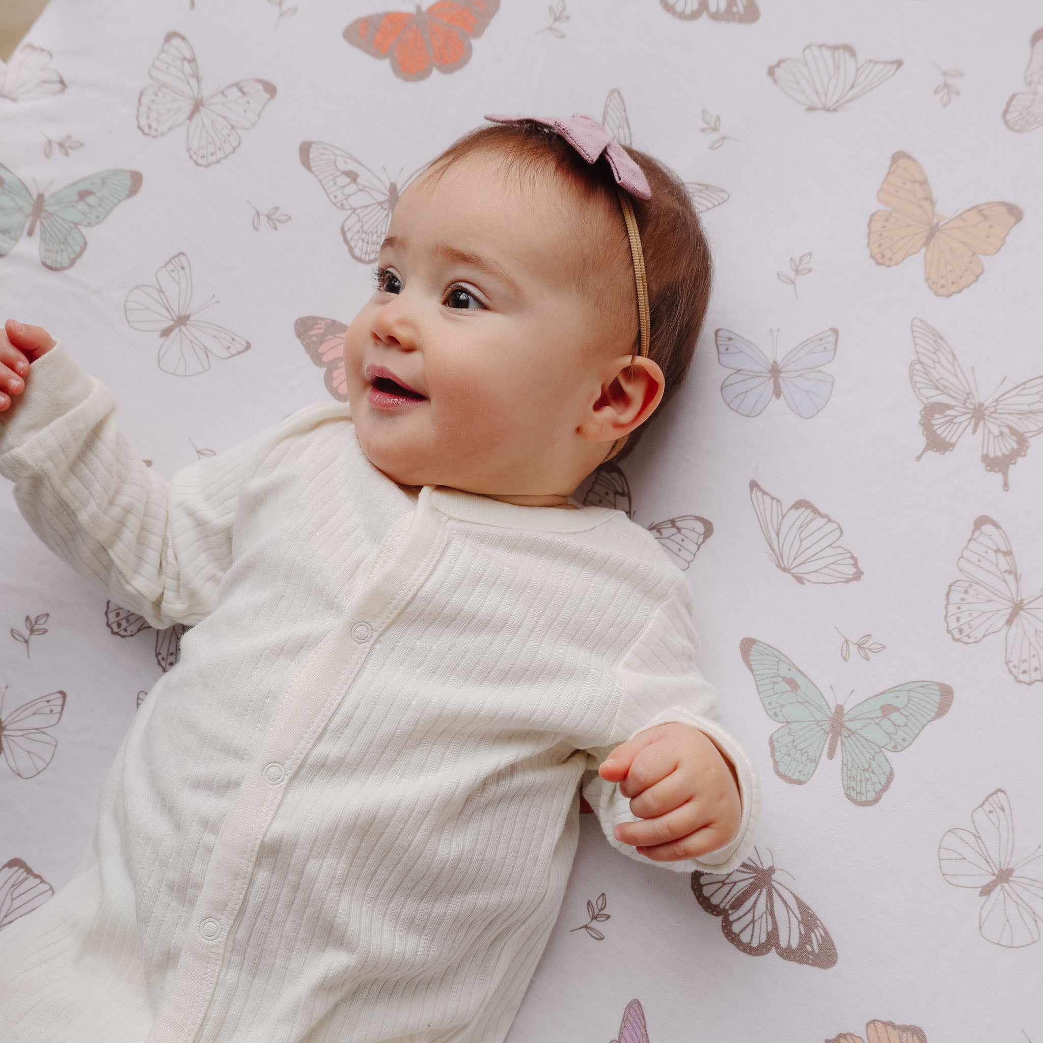 Copper Pearl Premium Knit Crib Sheet – Super Soft, Fitted Toddler Bed Sheet In Trendy Lunar Design