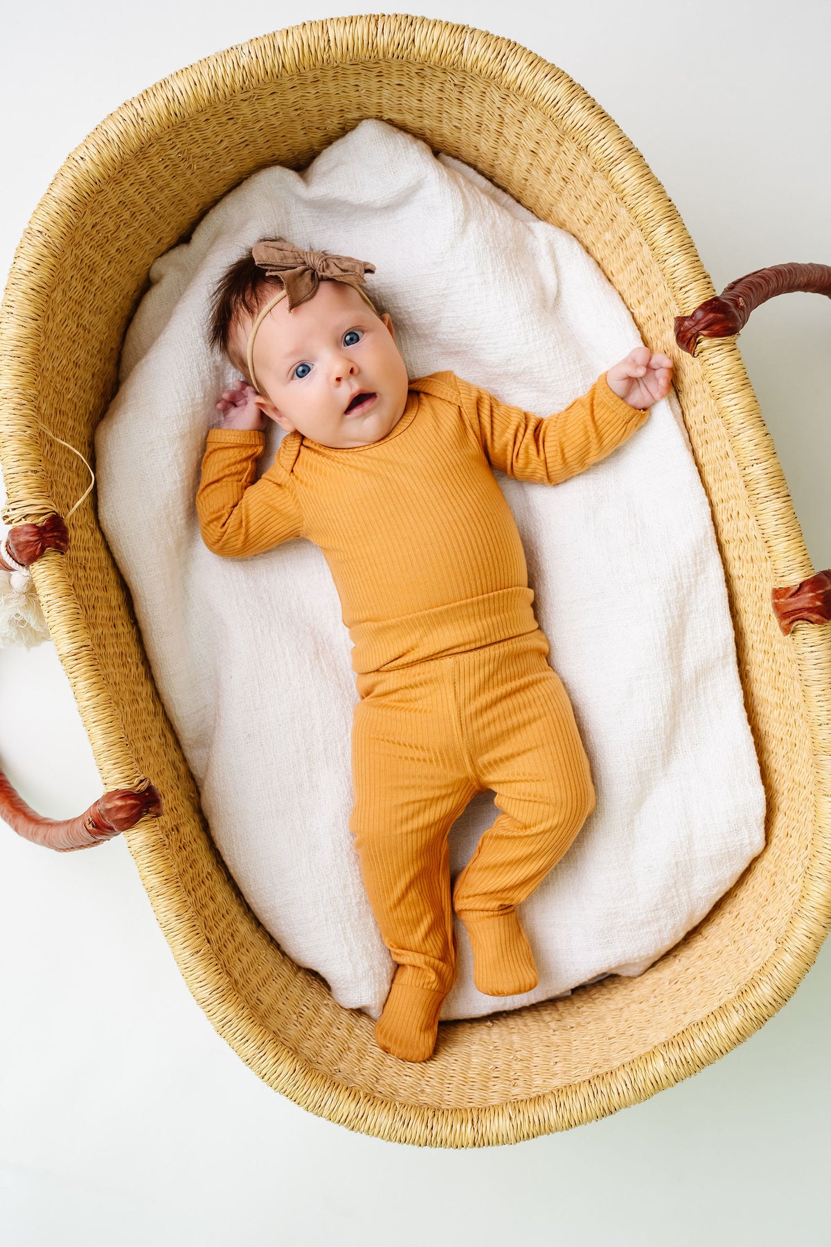 Rib Knit Footed Baby Pants- Dolce