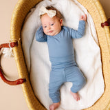 Rib Knit Long Sleeve Bodysuit - Atlantic