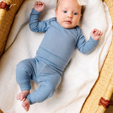 Rib Knit Long Sleeve Bodysuit - Atlantic