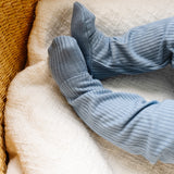 Rib Knit Footed Baby Pants - Atlantic