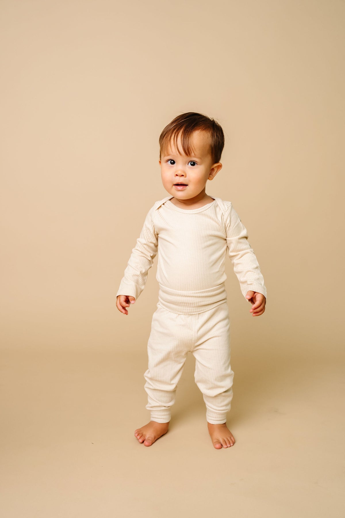 Rib Knit Baby Pants- Moonstone