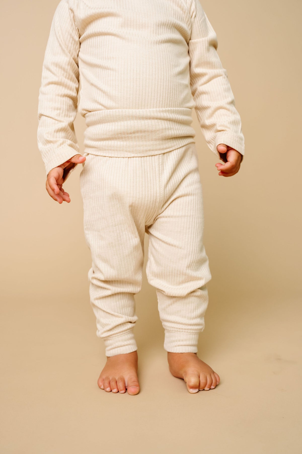 Rib Knit Long Sleeve Bodysuit - Moonstone