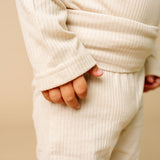 Rib Knit Baby Pants - Moonstone