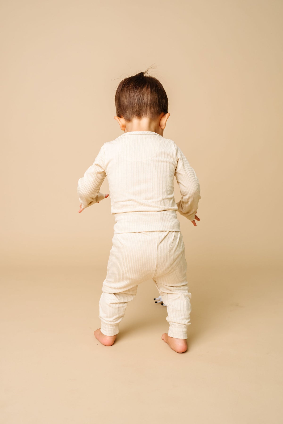 Rib Knit Baby Pants- Moonstone