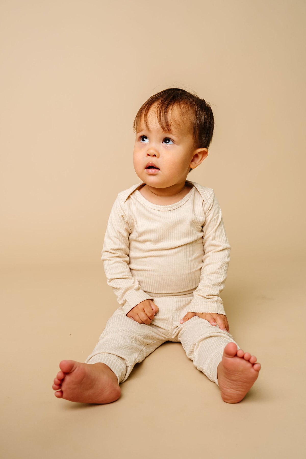 Rib Knit Baby Pants- Moonstone