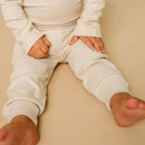 Rib Knit Baby Pants - Moonstone