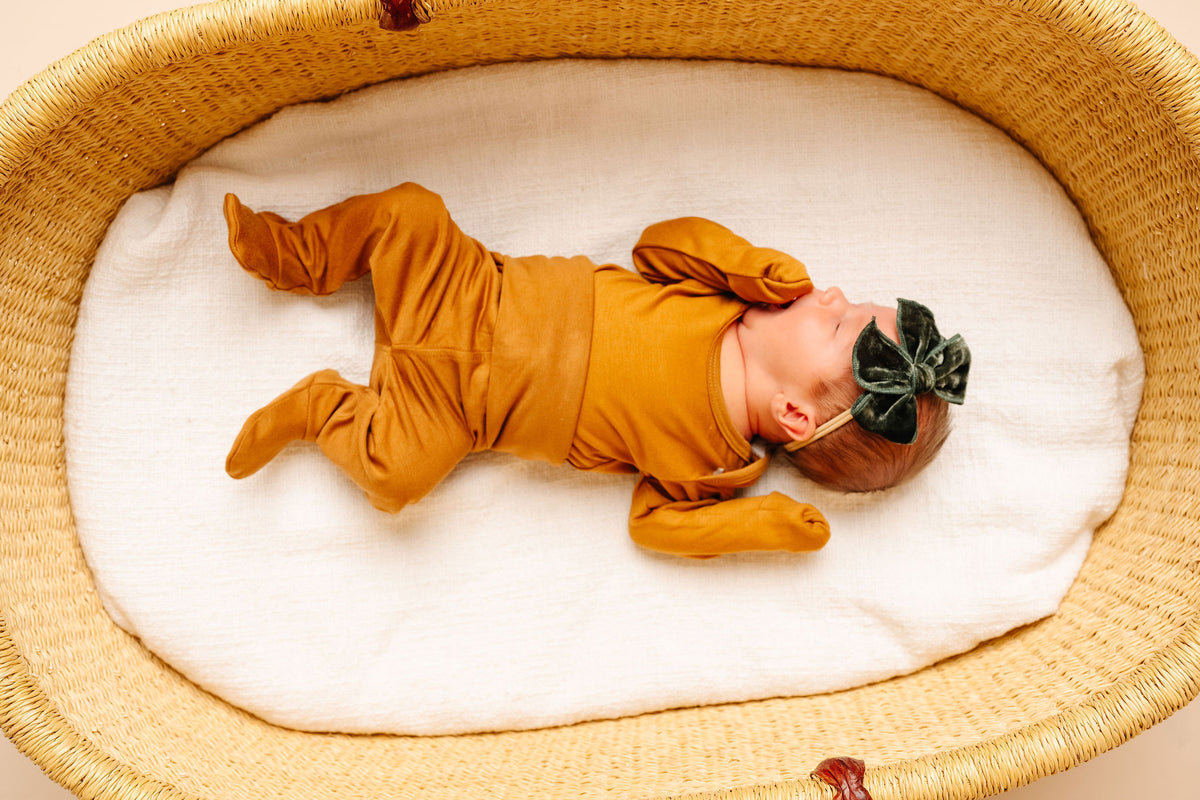 Footed Baby Pants- Camel