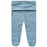 Rib Knit Footed Baby Pants - Atlantic
