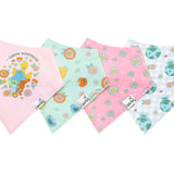 4 Pack Baby Bandana Bibs - Sesame Street Retro Floral
