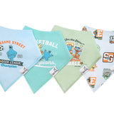 4 Pack Baby Bandana Bibs - Sesame Street Varsity Friends