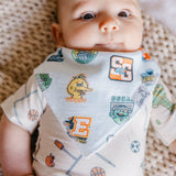 4 Pack Baby Bandana Bibs - Sesame Street Varsity Friends