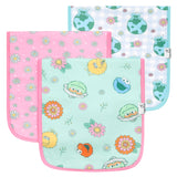 3 Pack Premium Burp Cloths - Sesame Street Retro Floral