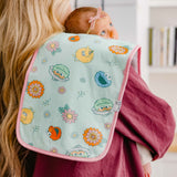 3 Pack Premium Burp Cloths - Sesame Street Retro Floral