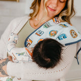 3 Pack Premium Burp Cloths - Sesame Street Varsity Friends