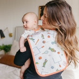 3 Pack Premium Burp Cloths - Sesame Street Varsity Friends