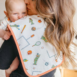 3 Pack Premium Burp Cloths - Sesame Street Varsity Friends