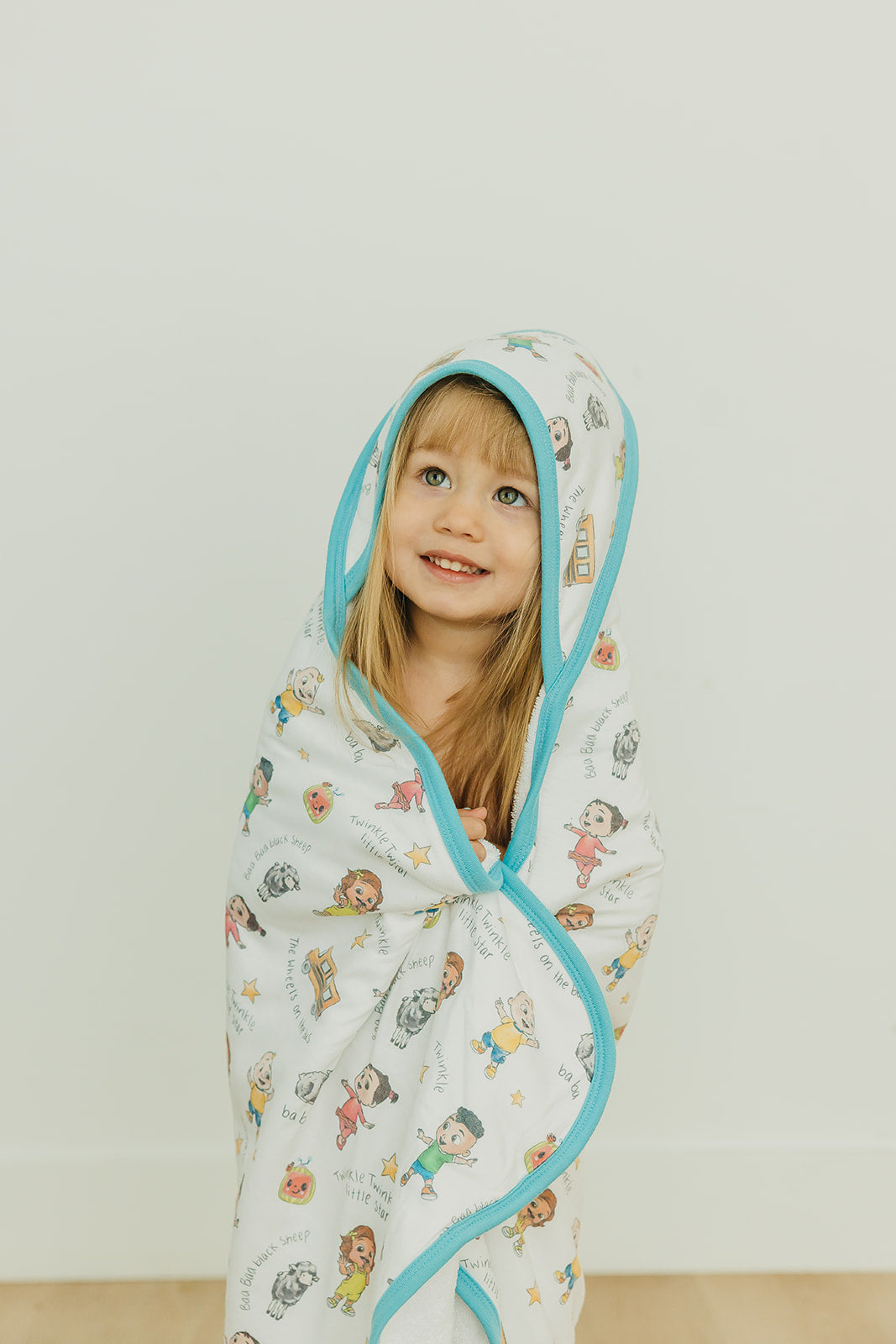 Premium Baby Knit Hooded Towel - CoComelon Friends