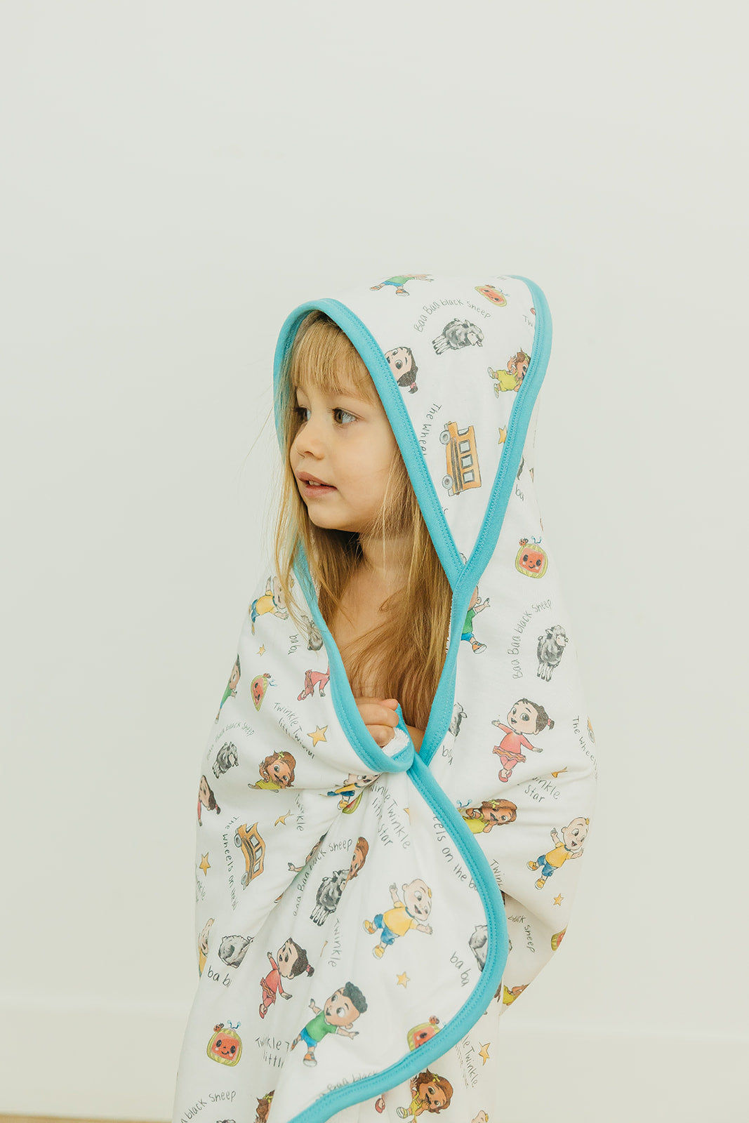 Premium Baby Knit Hooded Towel - CoComelon Friends