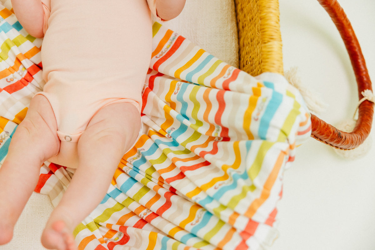 Knit Swaddle Blanket - CoComelon Stripe