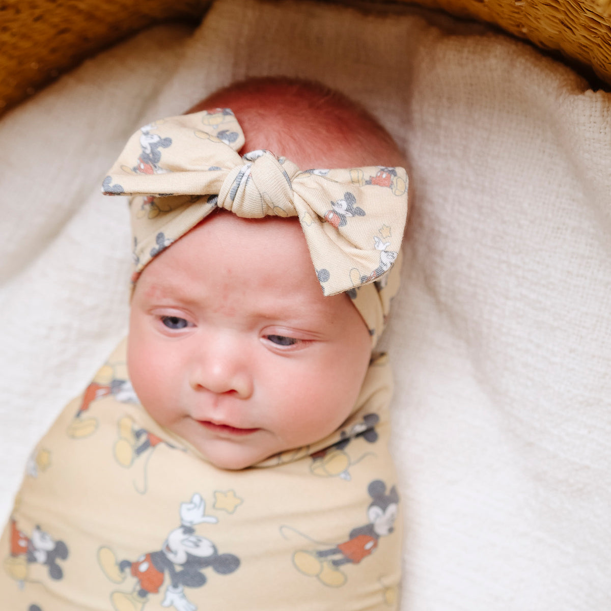 Knit Headband Bow - Mickey Mouse