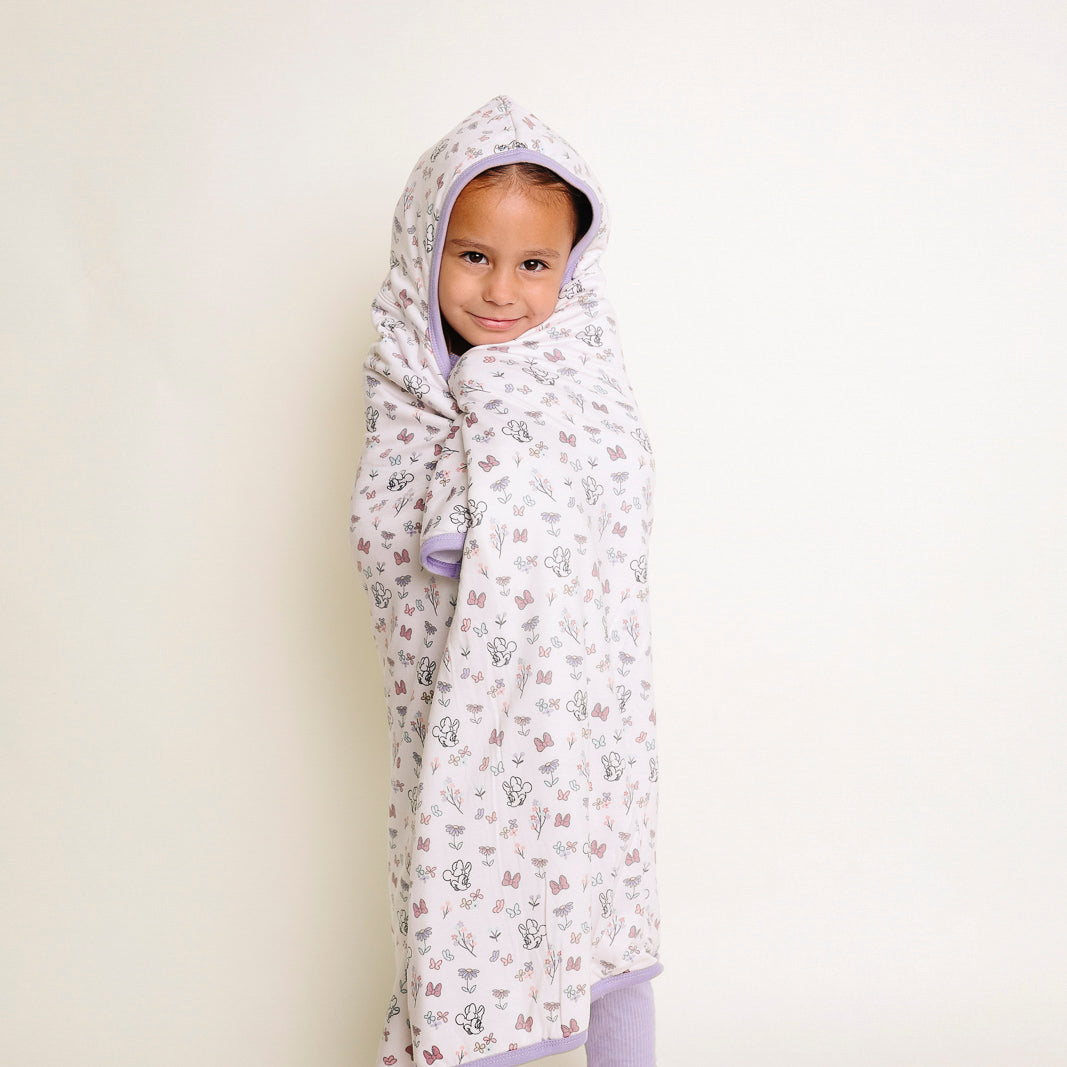 Premium Big Kid Hooded Towel - Minnie Mouse's Bowquet