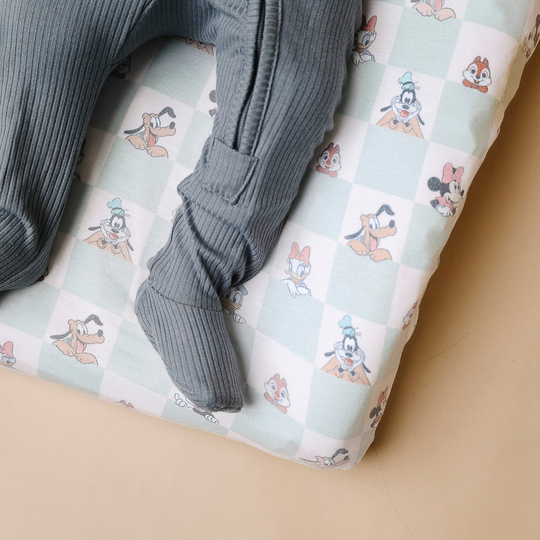 Premium Knit Diaper Changing Pad Cover - Mickey Mouse and Friends